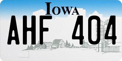 IA license plate AHF404