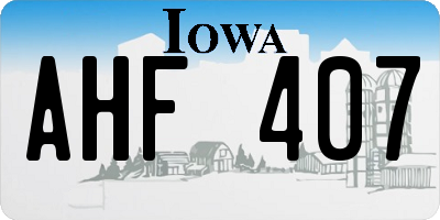 IA license plate AHF407