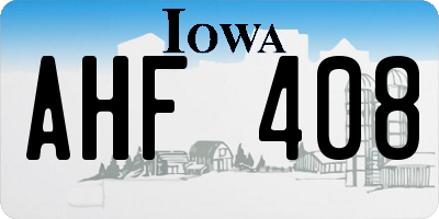 IA license plate AHF408