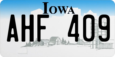 IA license plate AHF409