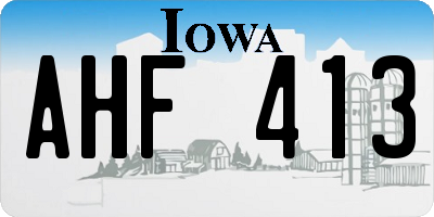 IA license plate AHF413