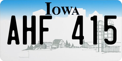 IA license plate AHF415
