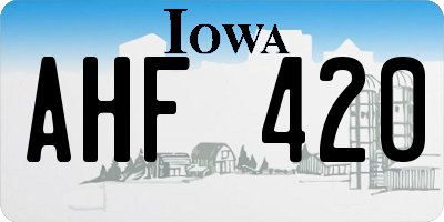 IA license plate AHF420
