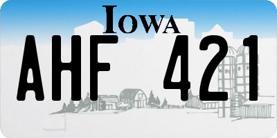 IA license plate AHF421