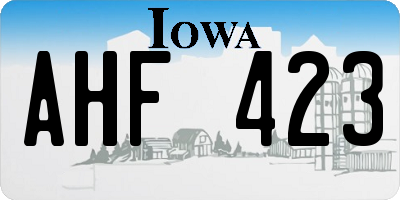 IA license plate AHF423