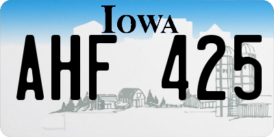 IA license plate AHF425