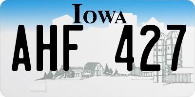 IA license plate AHF427