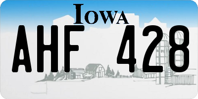 IA license plate AHF428