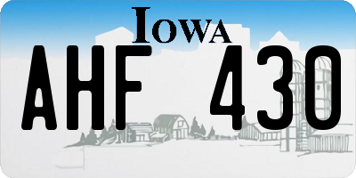 IA license plate AHF430