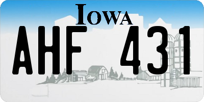 IA license plate AHF431