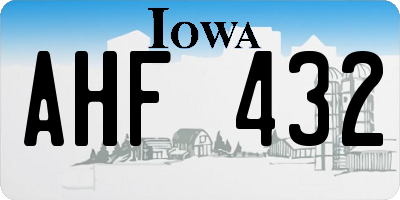 IA license plate AHF432