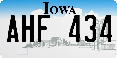 IA license plate AHF434