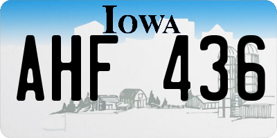 IA license plate AHF436