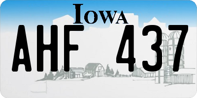IA license plate AHF437