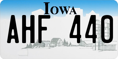 IA license plate AHF440