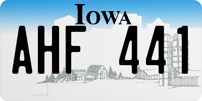 IA license plate AHF441