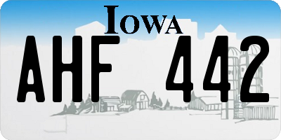 IA license plate AHF442