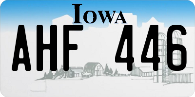 IA license plate AHF446