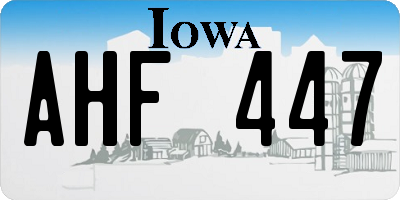 IA license plate AHF447