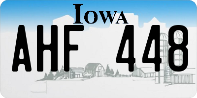 IA license plate AHF448
