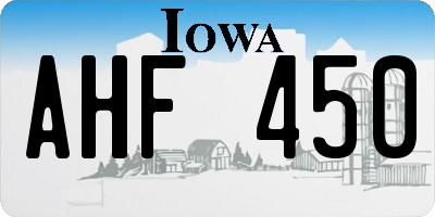 IA license plate AHF450