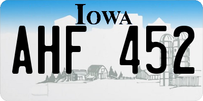 IA license plate AHF452
