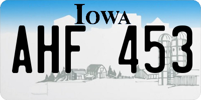 IA license plate AHF453