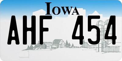 IA license plate AHF454