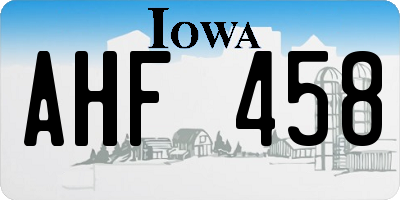 IA license plate AHF458
