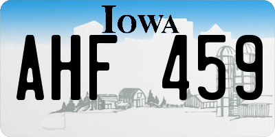 IA license plate AHF459