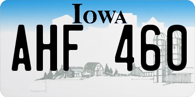 IA license plate AHF460