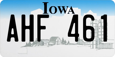 IA license plate AHF461