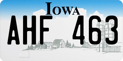 IA license plate AHF463