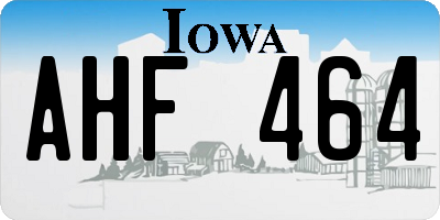 IA license plate AHF464