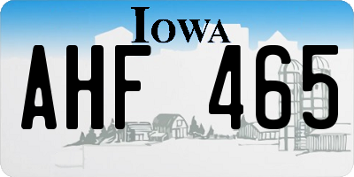 IA license plate AHF465