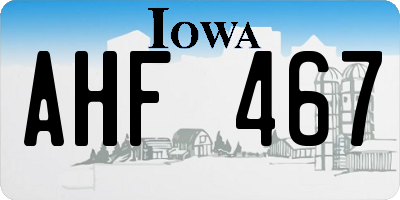 IA license plate AHF467