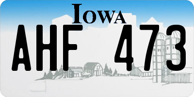 IA license plate AHF473