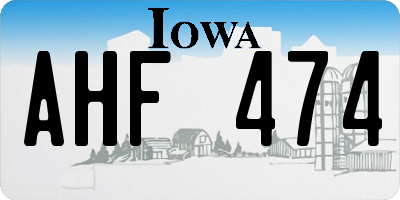 IA license plate AHF474