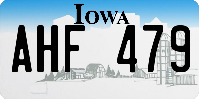 IA license plate AHF479