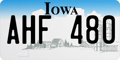 IA license plate AHF480