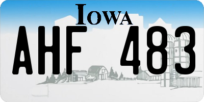 IA license plate AHF483