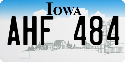 IA license plate AHF484