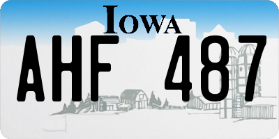 IA license plate AHF487