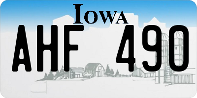 IA license plate AHF490
