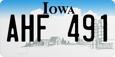 IA license plate AHF491