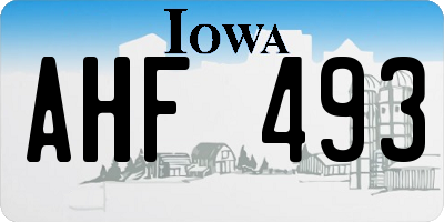 IA license plate AHF493