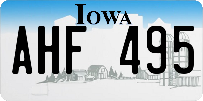 IA license plate AHF495