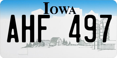 IA license plate AHF497