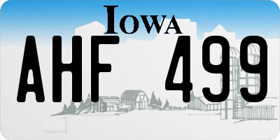 IA license plate AHF499