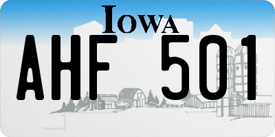 IA license plate AHF501